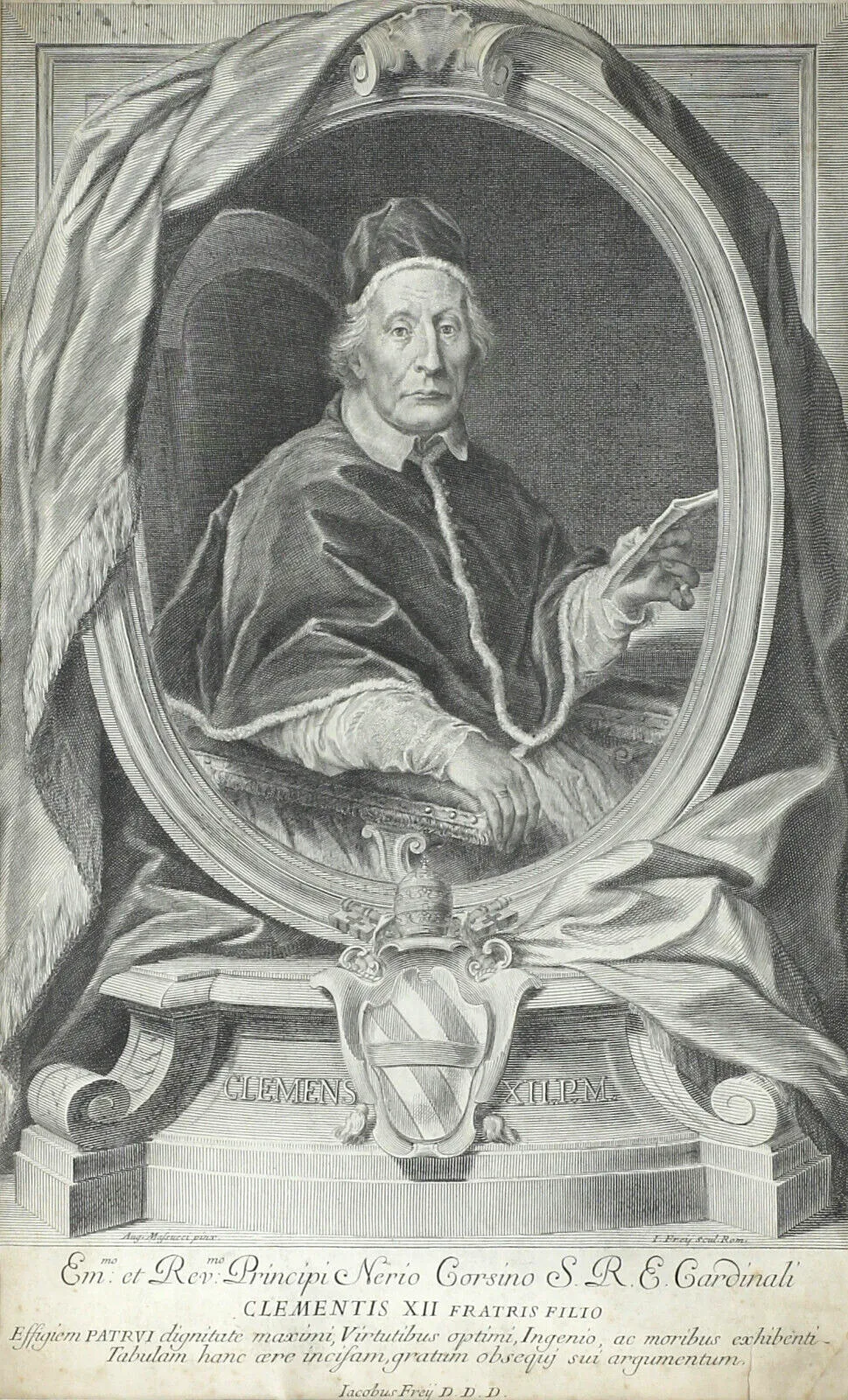 18th Century Engraving By Jakob Frey Of Pope Clement XII photo furniture