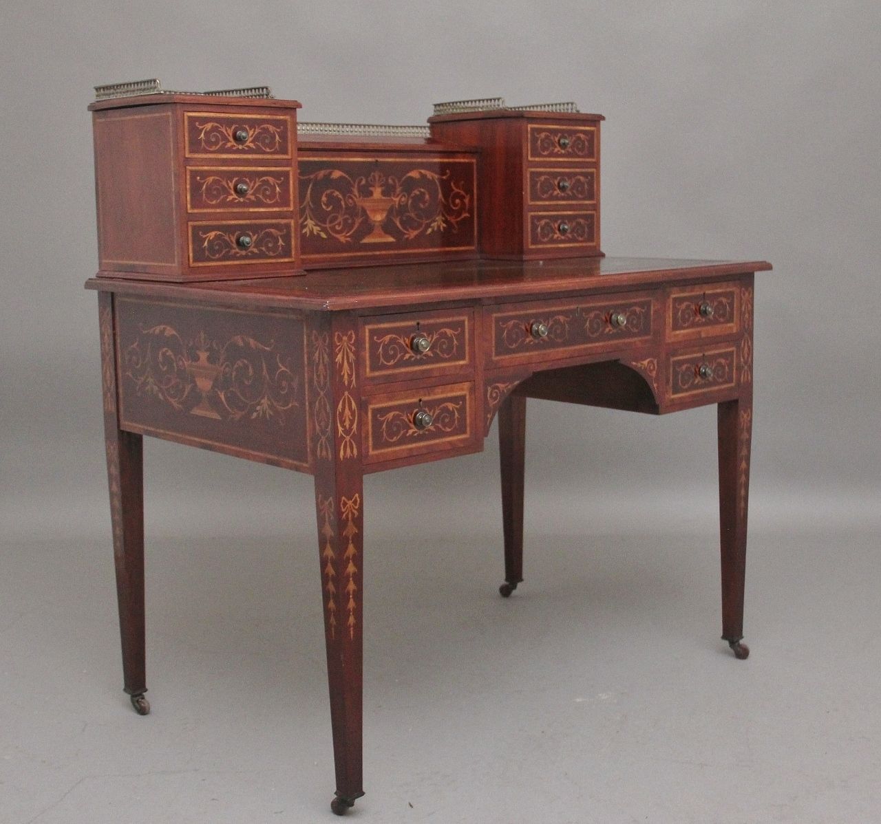 19th Century Mahogany Inlaid Writing Desk photo furniture