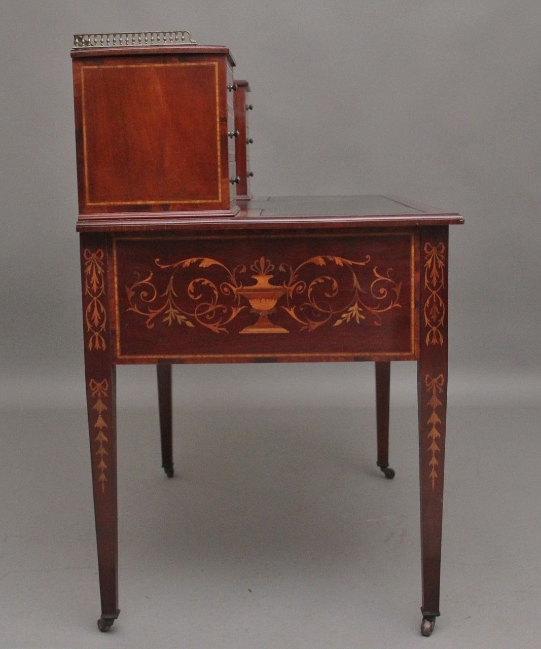 19th Century Mahogany Inlaid Writing Desk photo Furniture