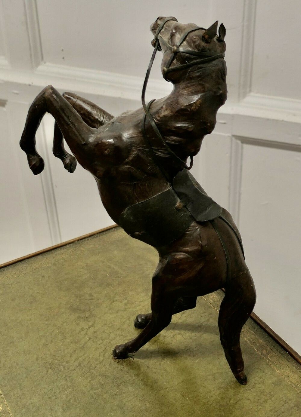 Arts And Crafts Leather Model Of A Horse photo for sale
