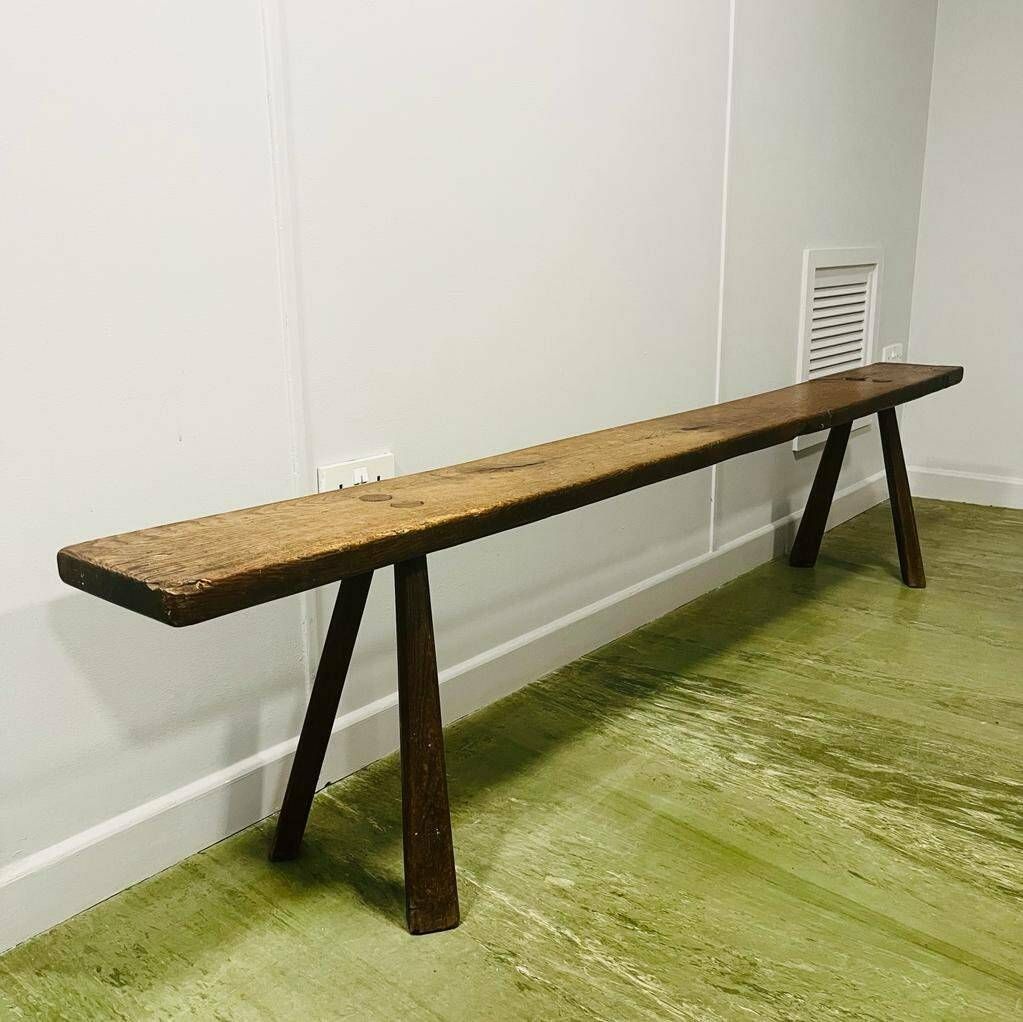 Vintage Rustic Oak/Elm Bench photo vinterior