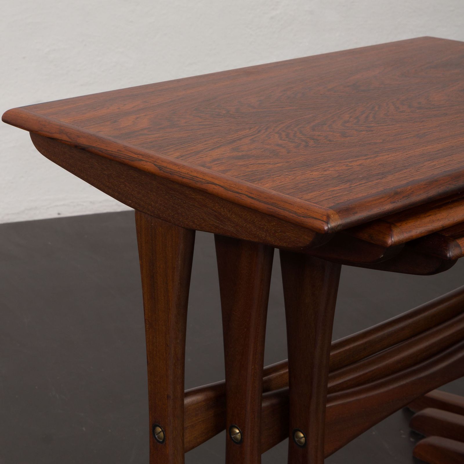 Kai Kristiansen Rosewood Nesting Tables For Vildbjerg Möbelfabrik, Denmark 1960s photo for sale