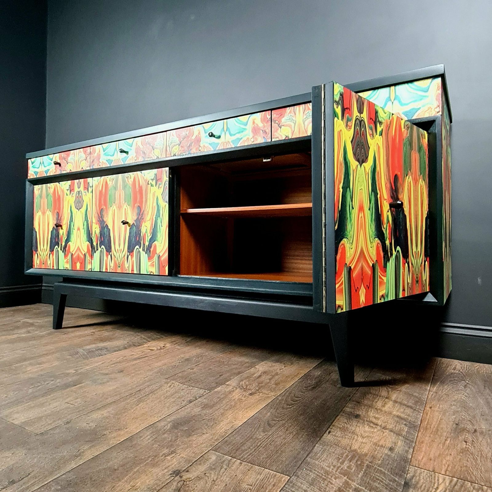 photo for sale Mid Century Lebus Sideboard With Cocktail Section.