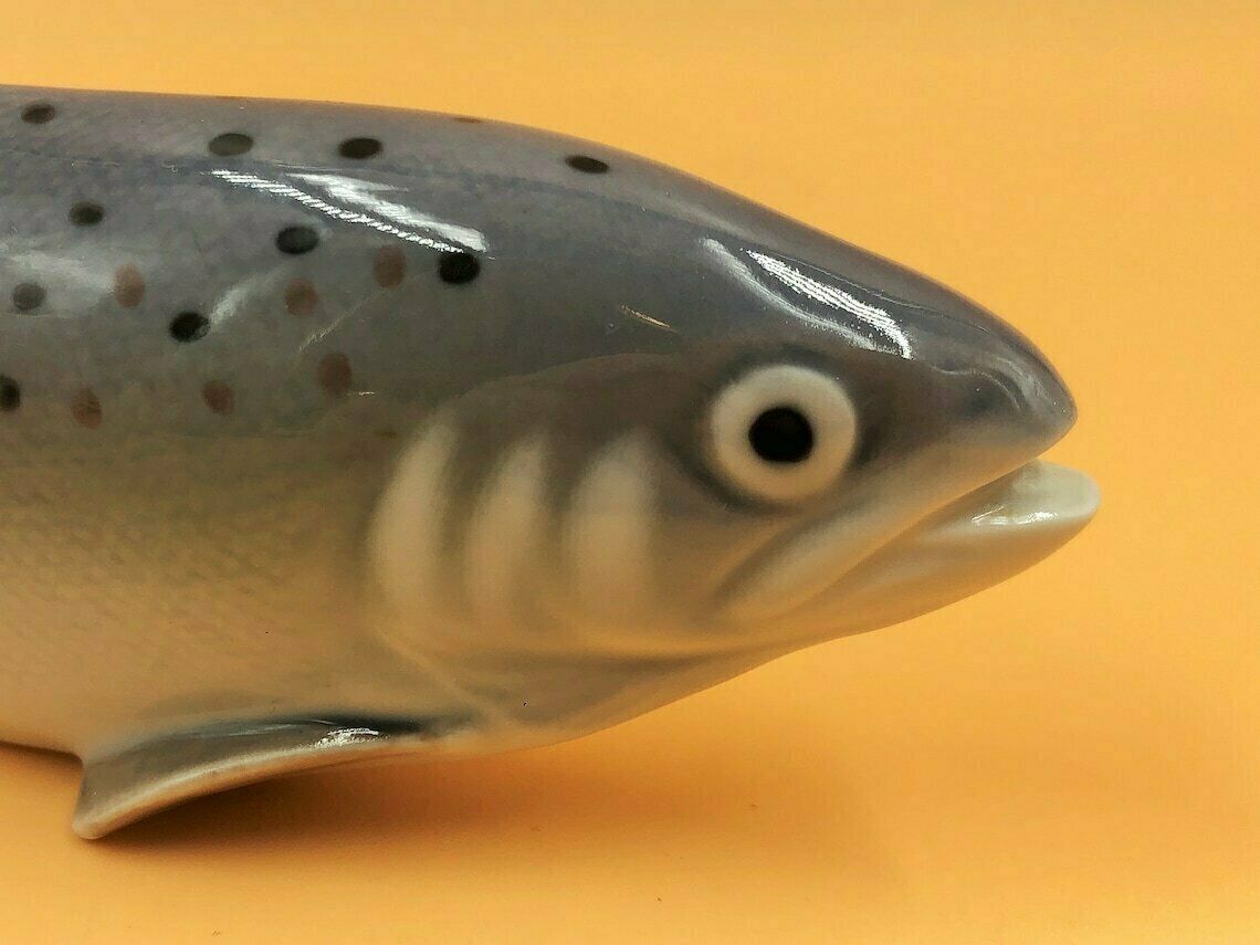 Royal Copenhagen Porcelain Rainbow Trout Fish Figurine. No. 136. photo for sale