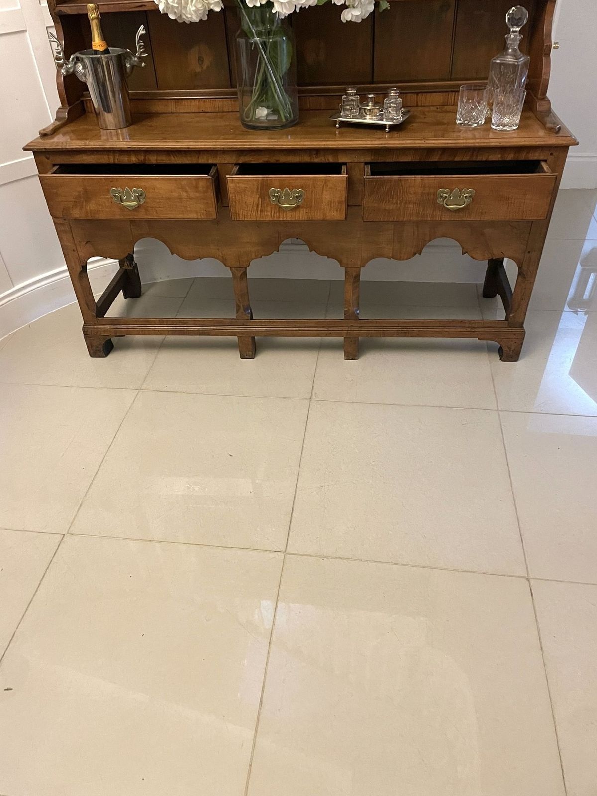 Rare American Antique George III Quality Solid Maple Wood Dresser photo vintage