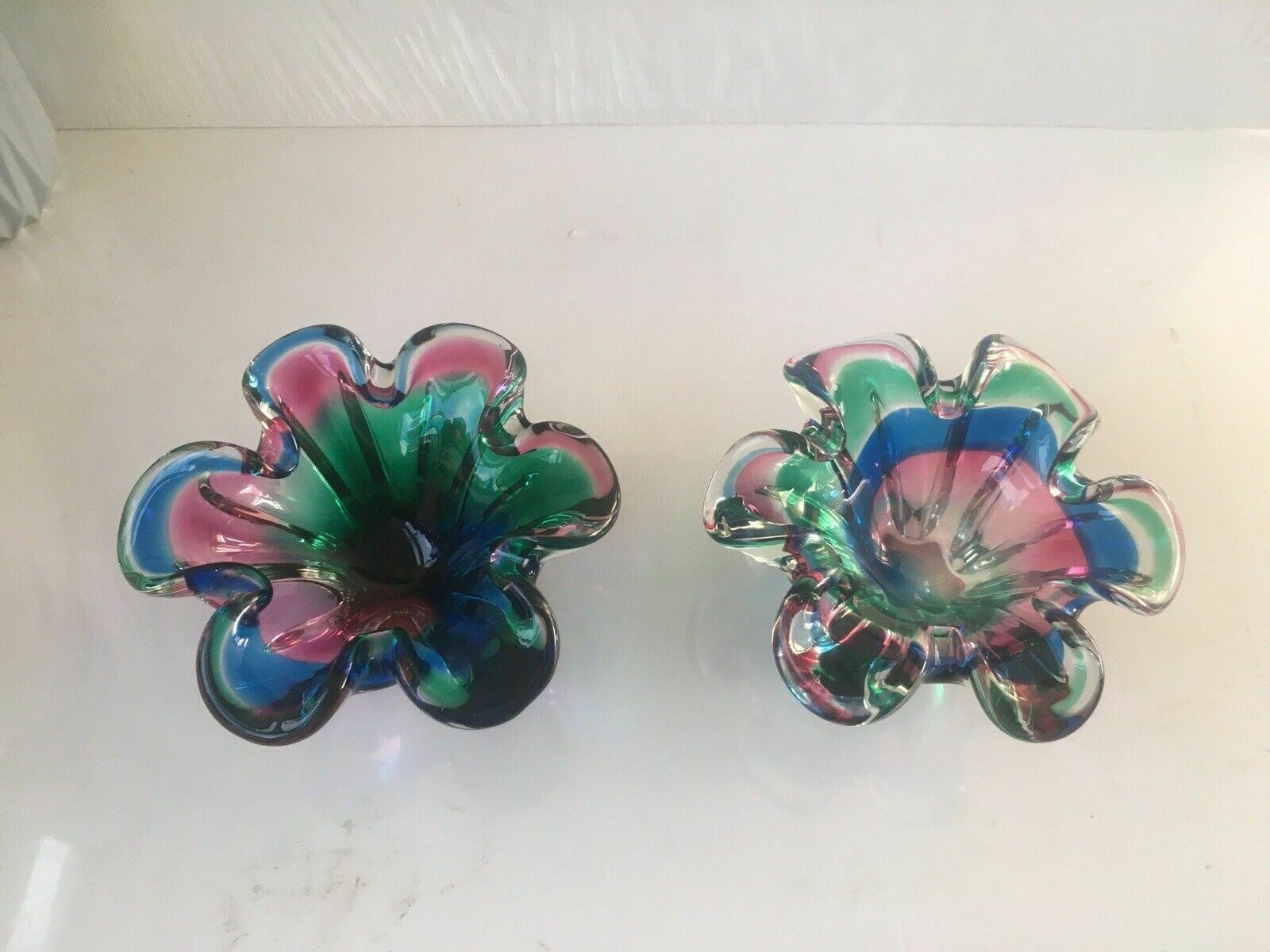 photo buy Wonderful Retro 70's Multicoloured Art Glass Bowl Iwatsu Hineri Kamei Japan Mcm