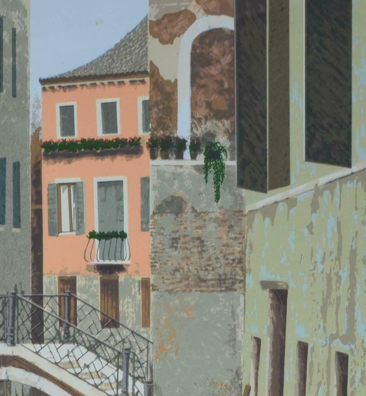 Graham Bannister Venice, Italy A Venetian Canal Screenprint By Graham Bannister photo for sale