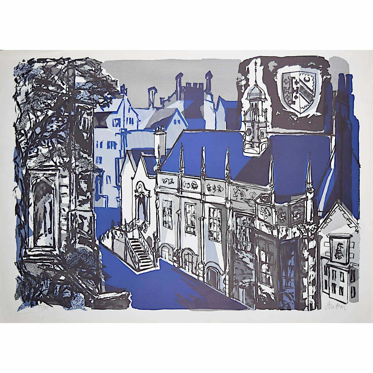 Margaret Souttar Selwyn College, Cambridge Lithograph By Margaret Souttar