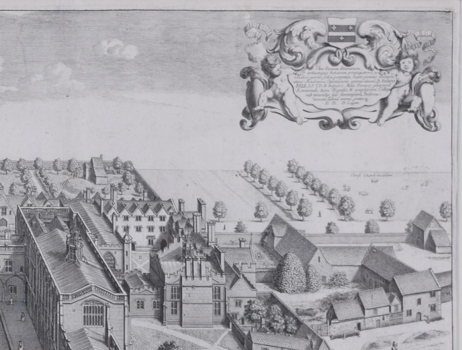 David Loggan Christ Church, Oxford 1675 Engraving By David Loggan  1675 photo 3900.0