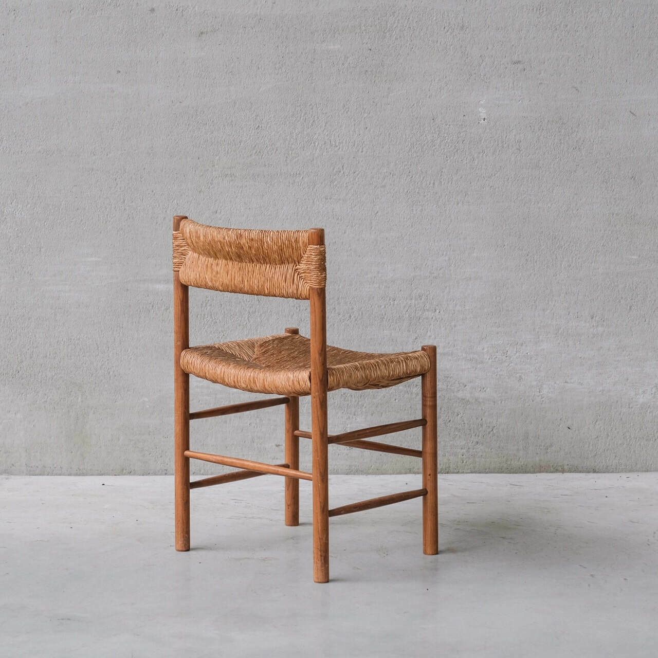 Charlotte Perriand 'Dordogne' Mid Century Rush Dining Chairs photo for sale