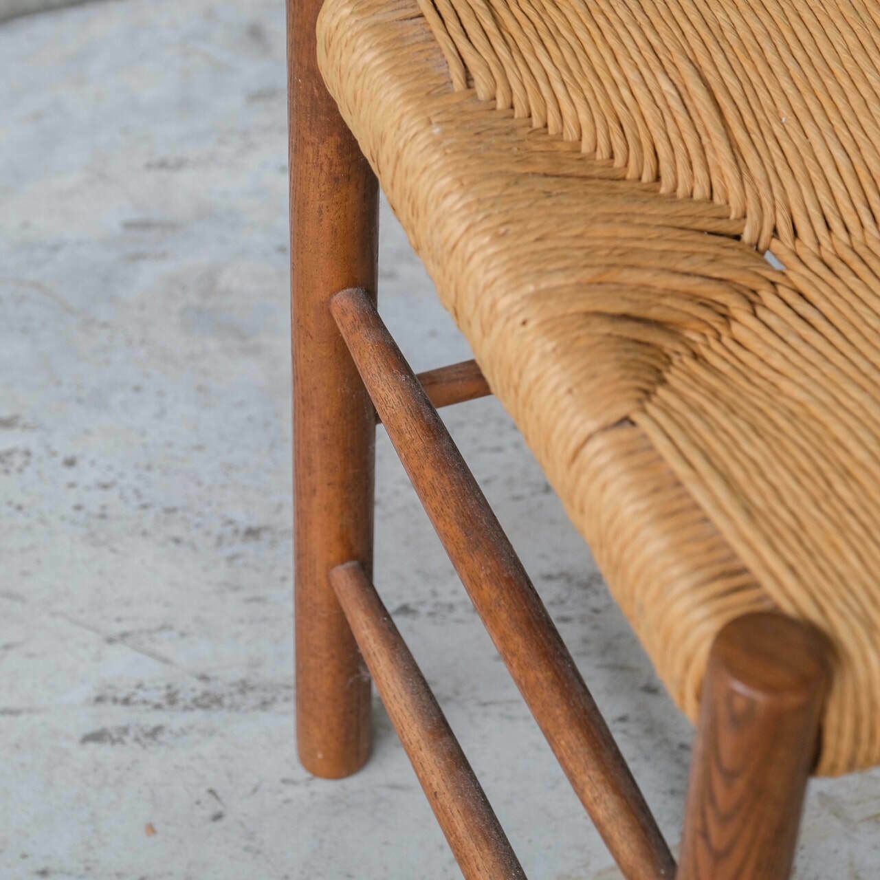 photo for sale Set Of Four Charlotte Perriand 'Dordogne' Model Mid Century Dining Chairs