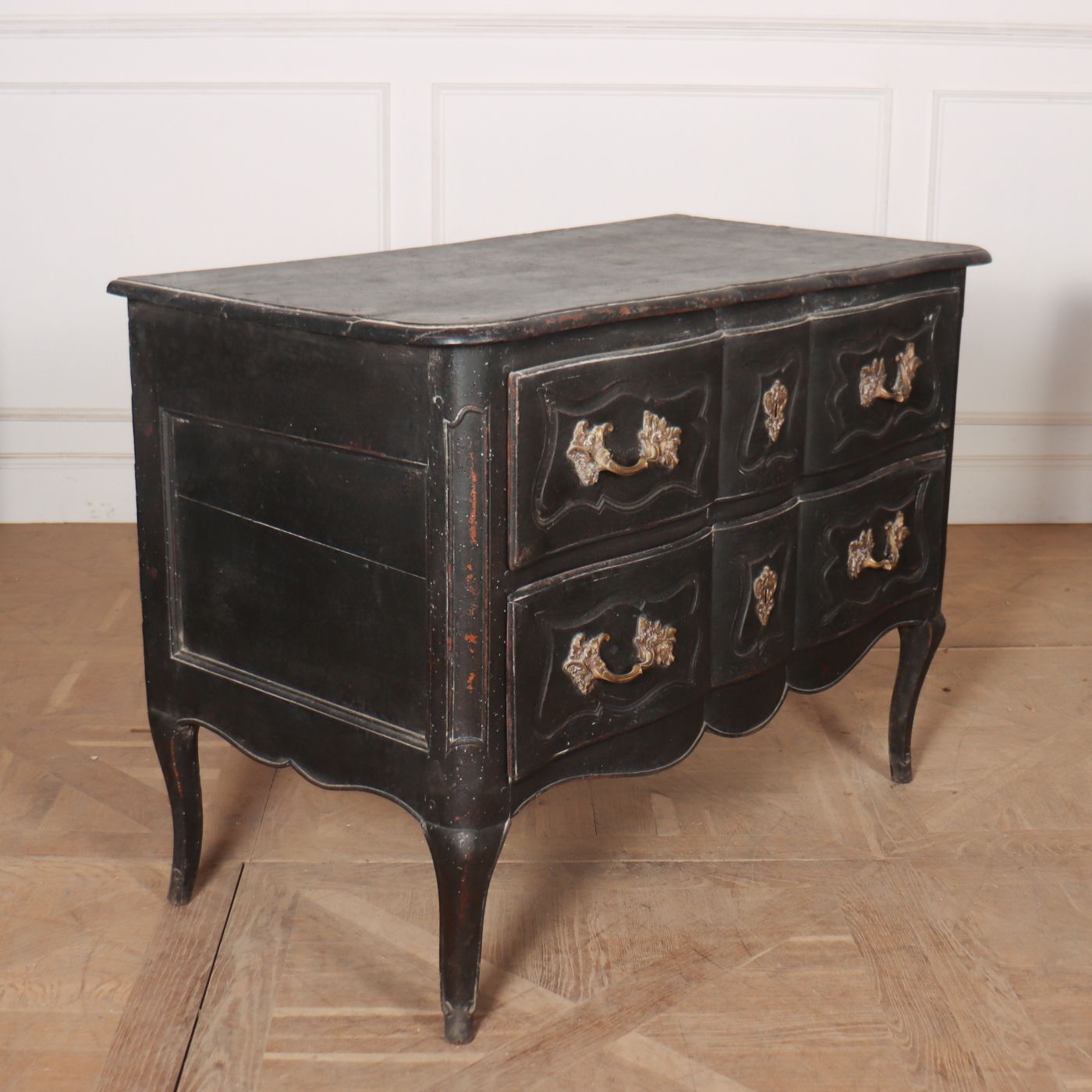 18th C Painted Two Drawer French Oak
