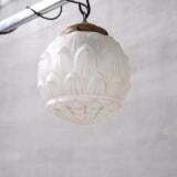 Opaque Brass And Glass Artichoke Style Pendant Light photo 395.0