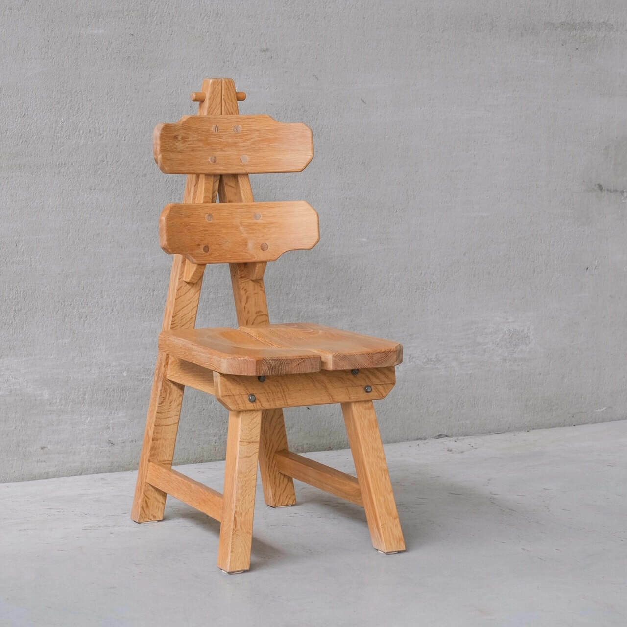 Set Of Six Brutalist Spanish Mid Century Dining Chairs photo vinterior