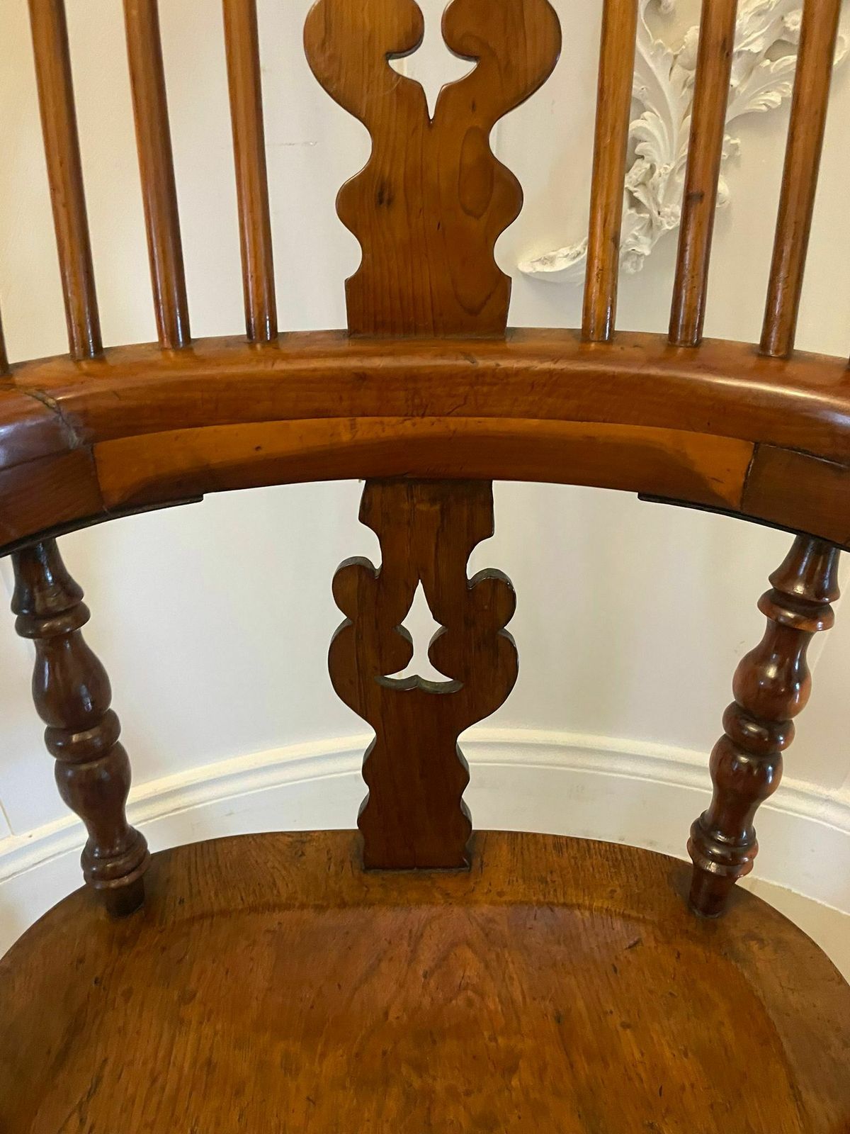 Antique 19th Century Quality Yew Wood Broad Arm Windsor Chair photo Furniture