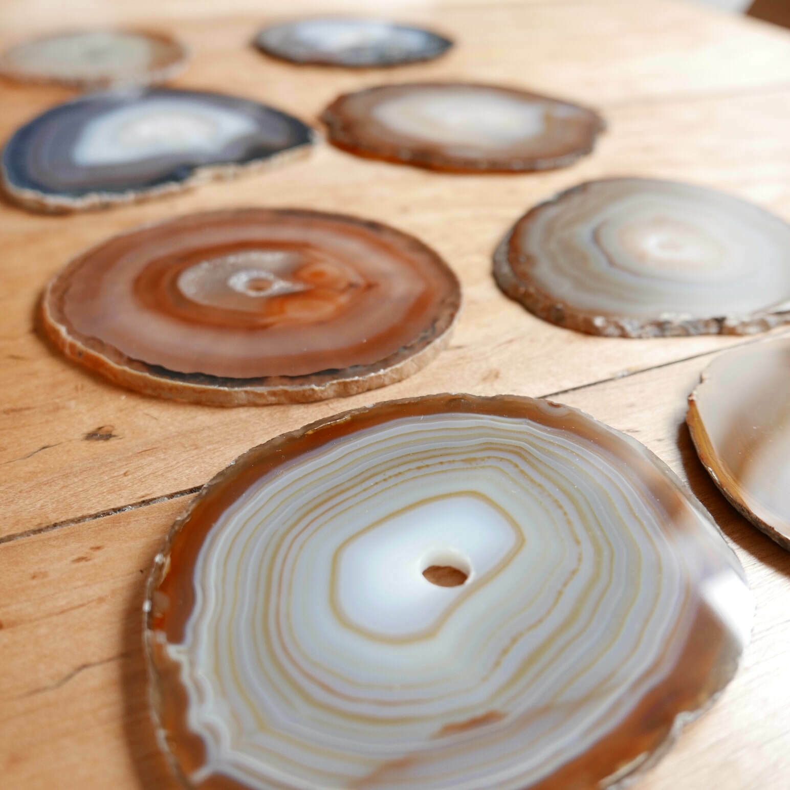 French Mid Century Stone Coasters (Set Of 6) photo vintage