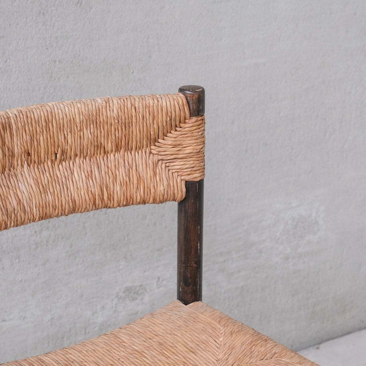 Set Of Three Charlotte Perriand 'Dordogne' Model Mid Century Dining Chairs photo vintage
