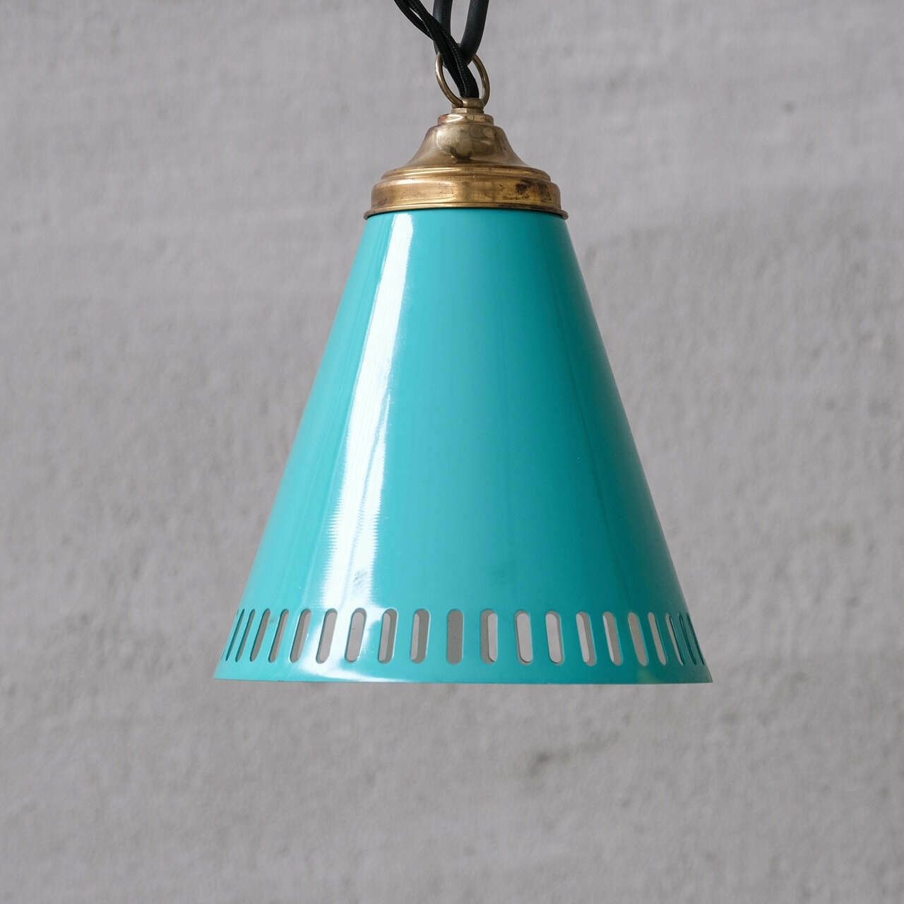 New Old Stock Mid Century Metal Pendant Shade Lights (6 Available) photo 295.0