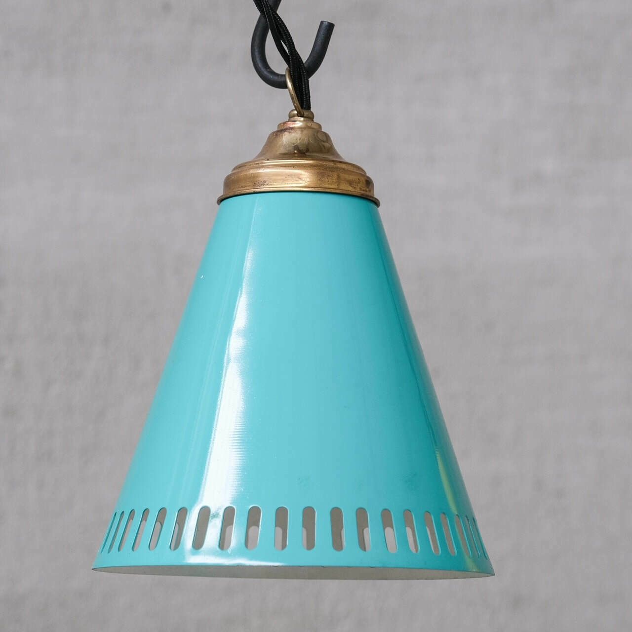 New Old Stock Mid Century Metal Pendant Shade Lights (6 Available) photo vinterior