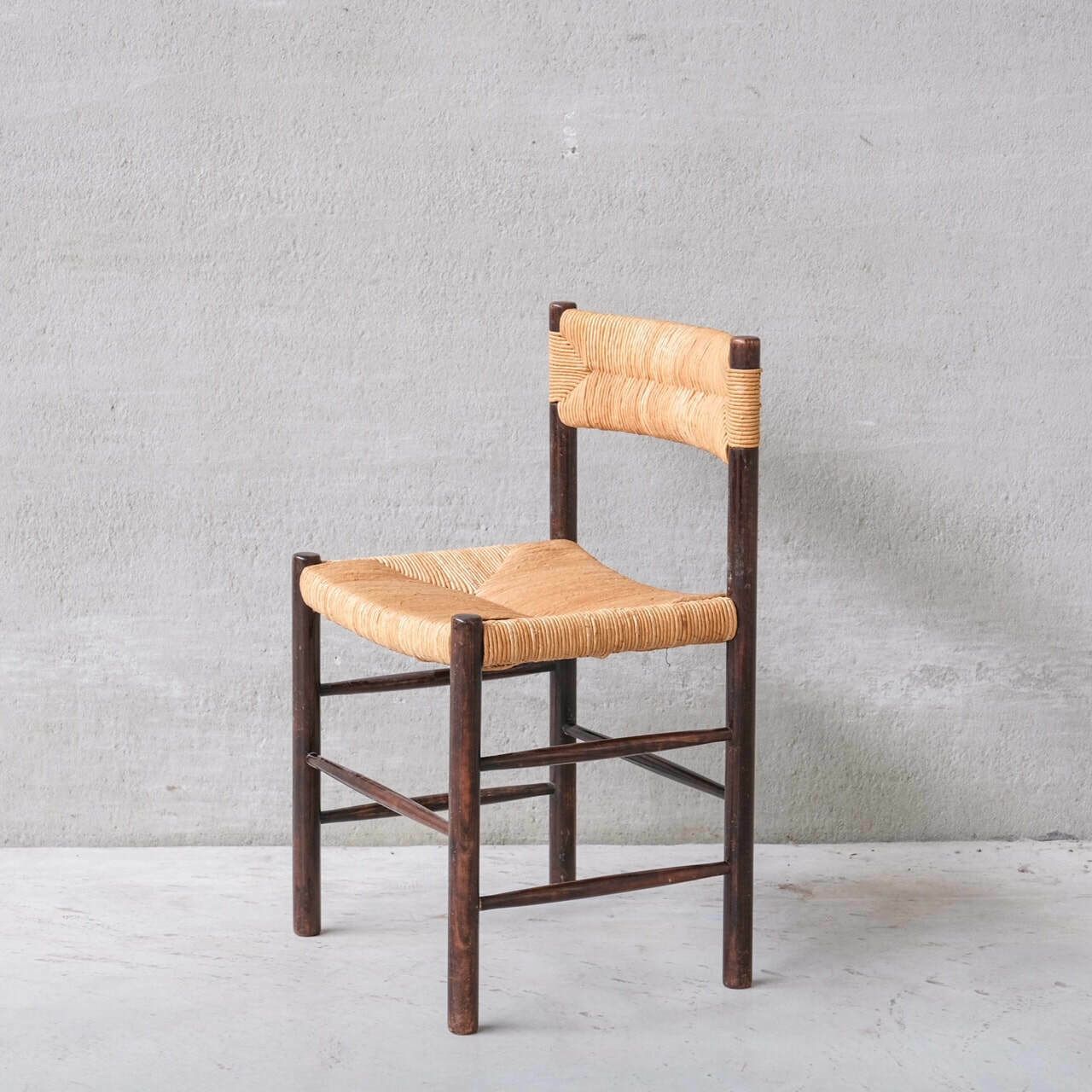 Set Of Four Charlotte Perriand 'Dordogne' Model Mid Century Dining Chairs photo furniture