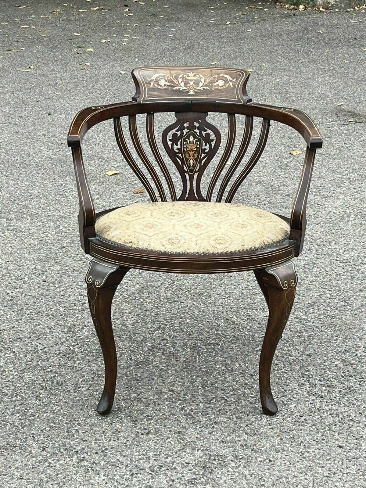 Antique Edwardian Inlaid Mahogany Armchair , Superb Quality. photo vintage