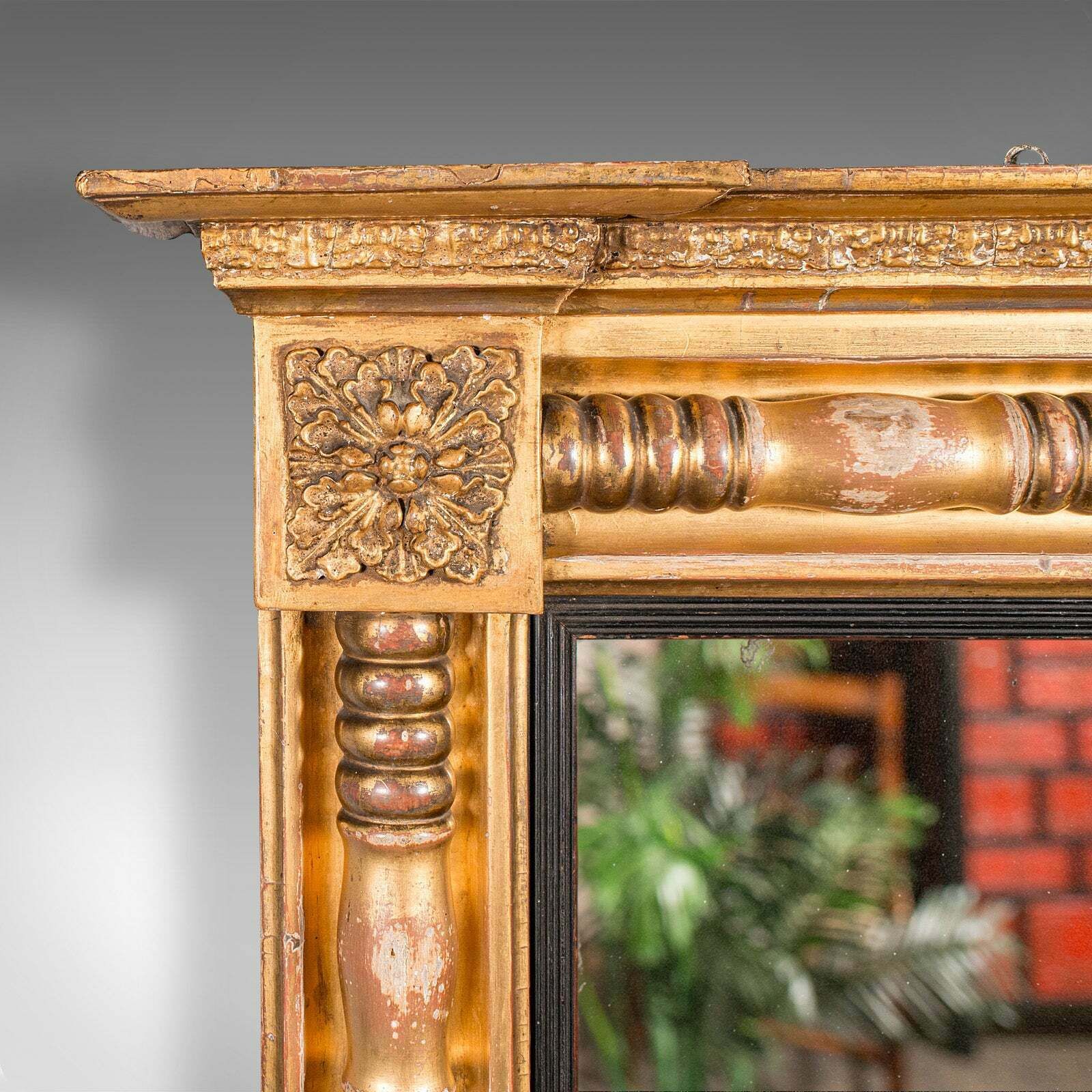 Large Antique Overmantle Mirror, English, Giltwood, Mercury Glass, Regency, 1820 photo Home Decor