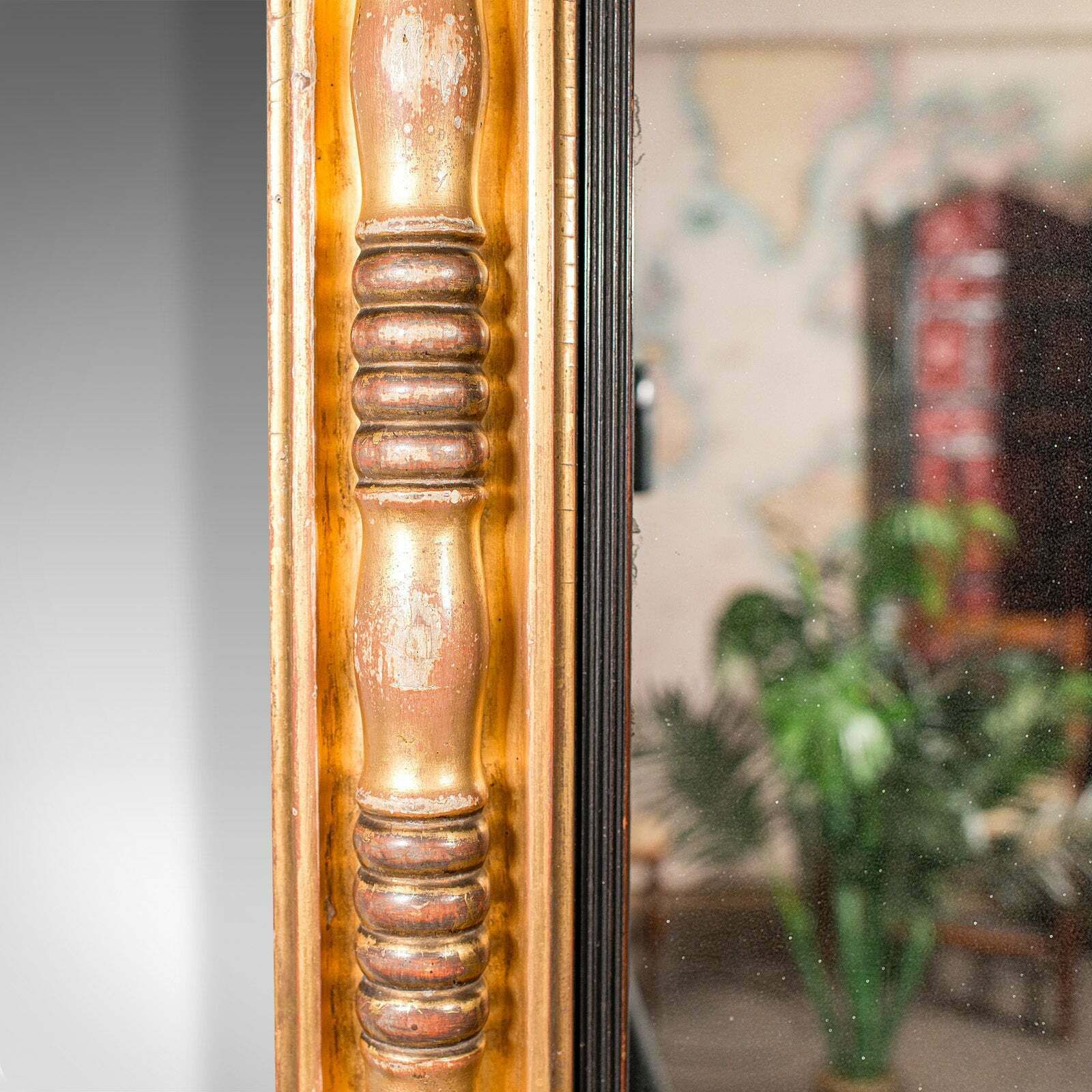 Large Antique Overmantle Mirror, English, Giltwood, Mercury Glass, Regency, 1820 photo vinterior