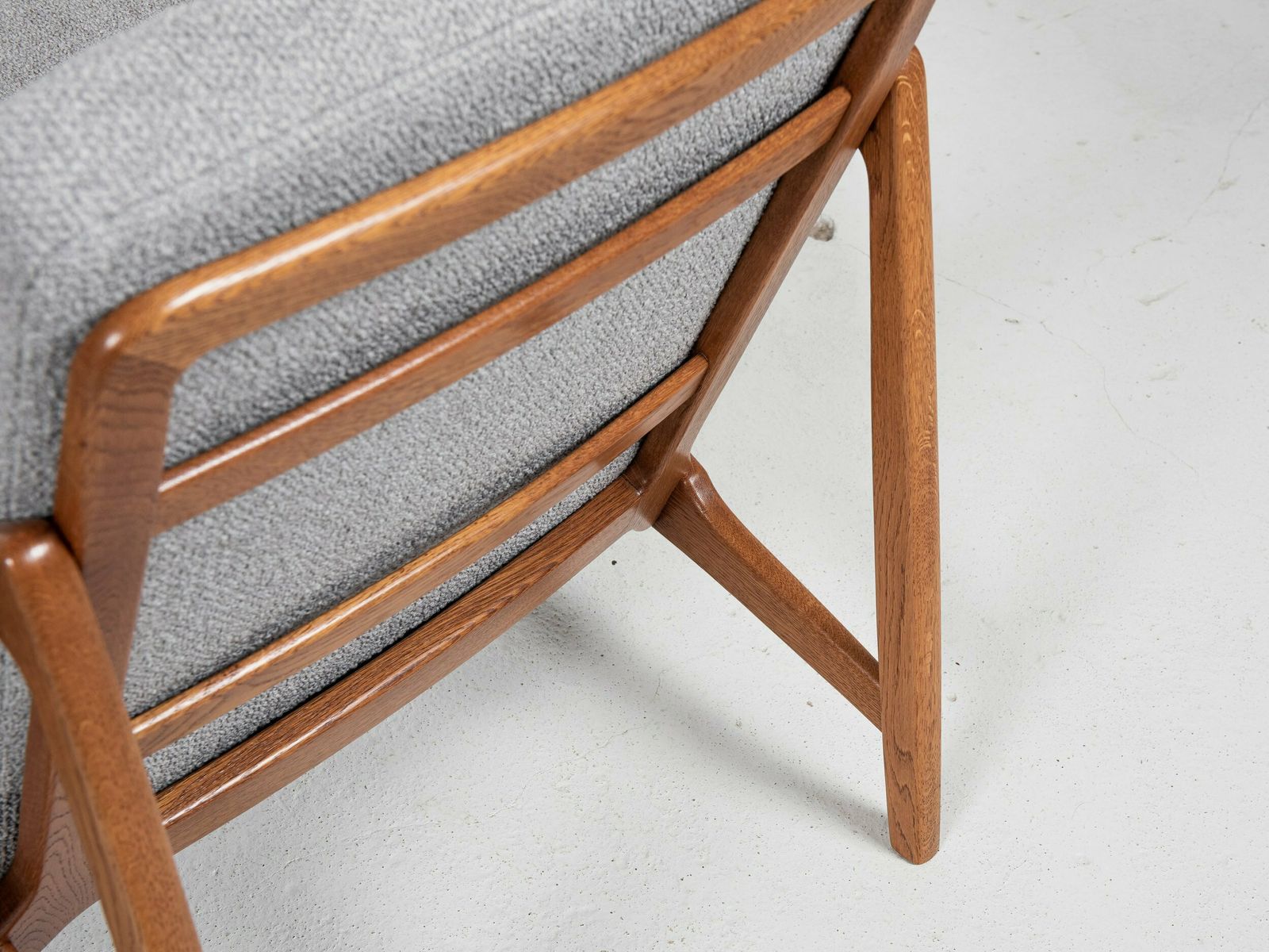 Furniture Midcentury Danish Sofa Set In Oak And Teak By Tove & Edvard Kindt Larsen For France & Daverkosen   With New Fabric photo
