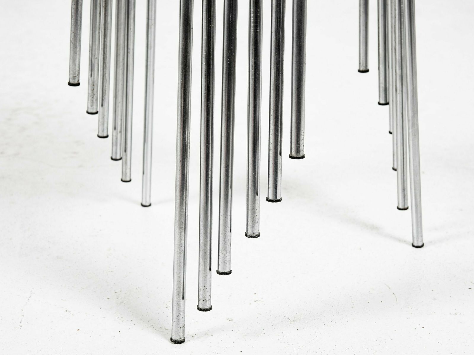 photo for sale Midcentury Set Of 6 Dot Stools In Black By Arne Jacobsen For Fritz Hansen, 1964