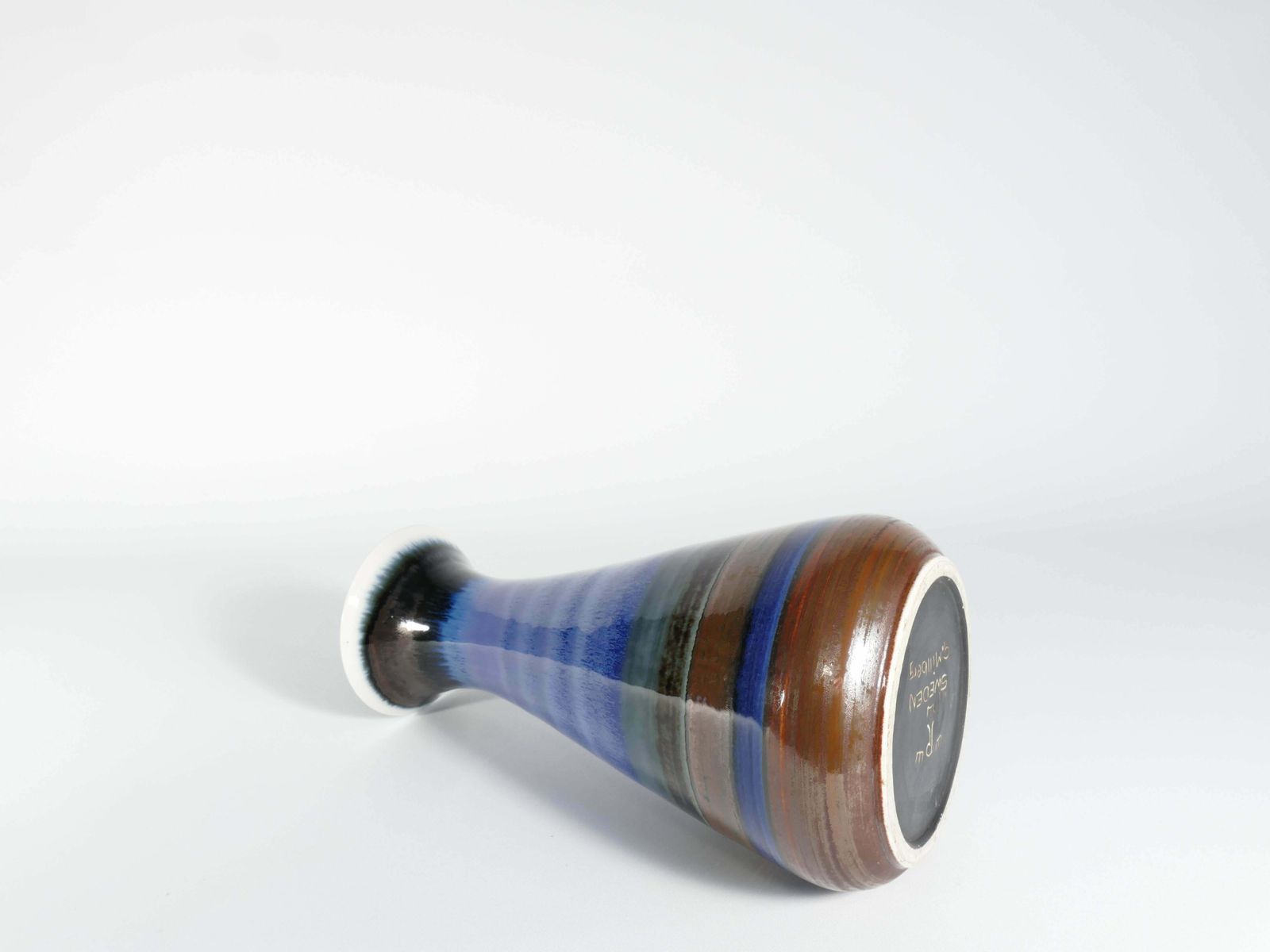 photo for sale Large Polychrome Stoneware Vase By Gösta Millberg, Rörstrand, Sweden, 1960s