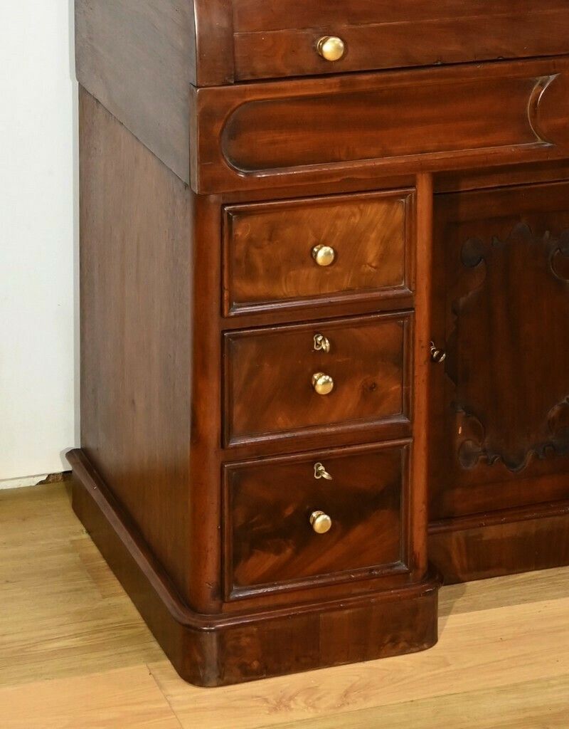 5893.42741982 Mahogany Cylinder Library Desk, Victorian Period, England – 1850 photo