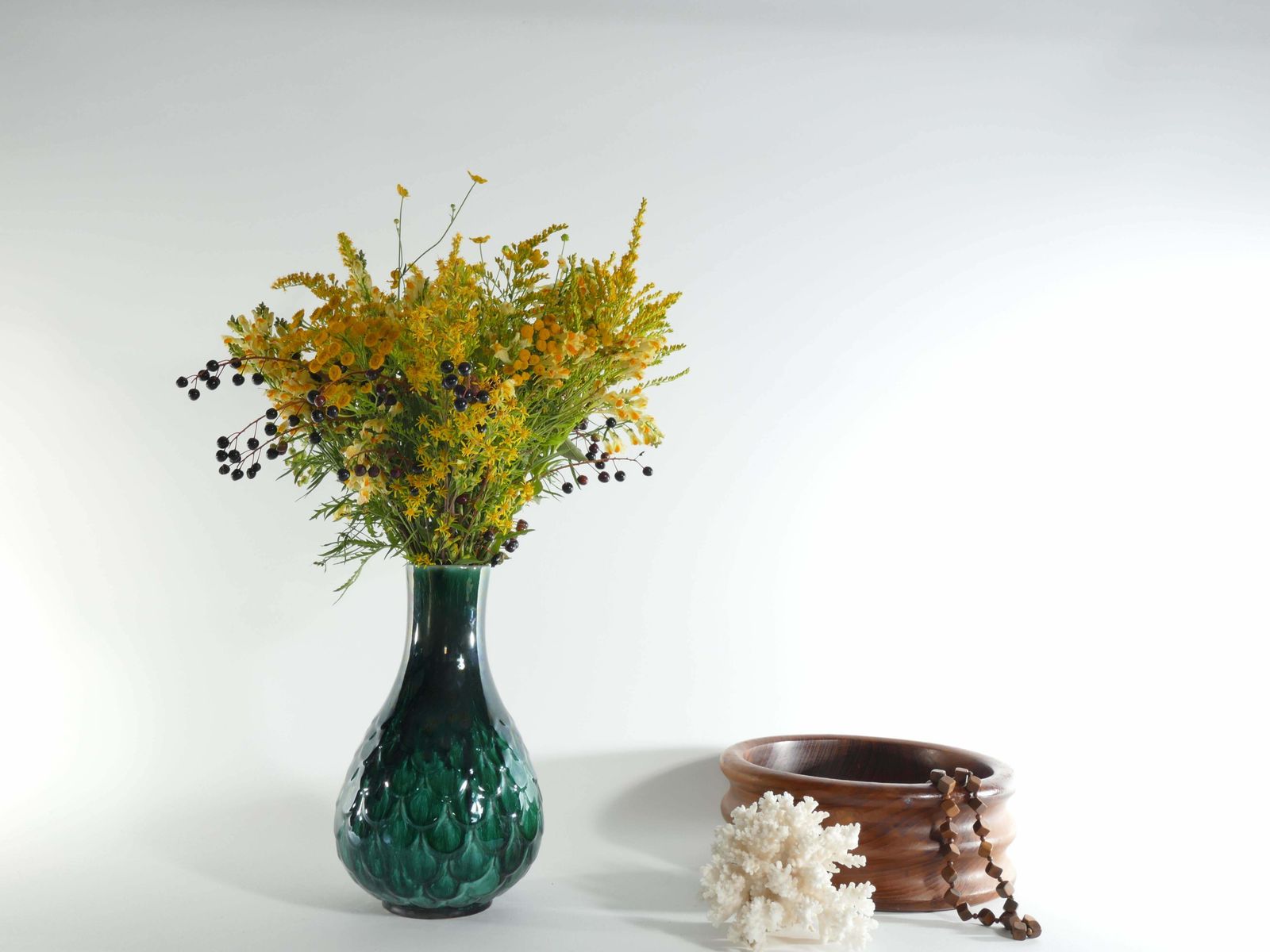 photo buy Green Vicke Lindstrand Ceramic Vase "638" Upsala Ekeby, 1950's