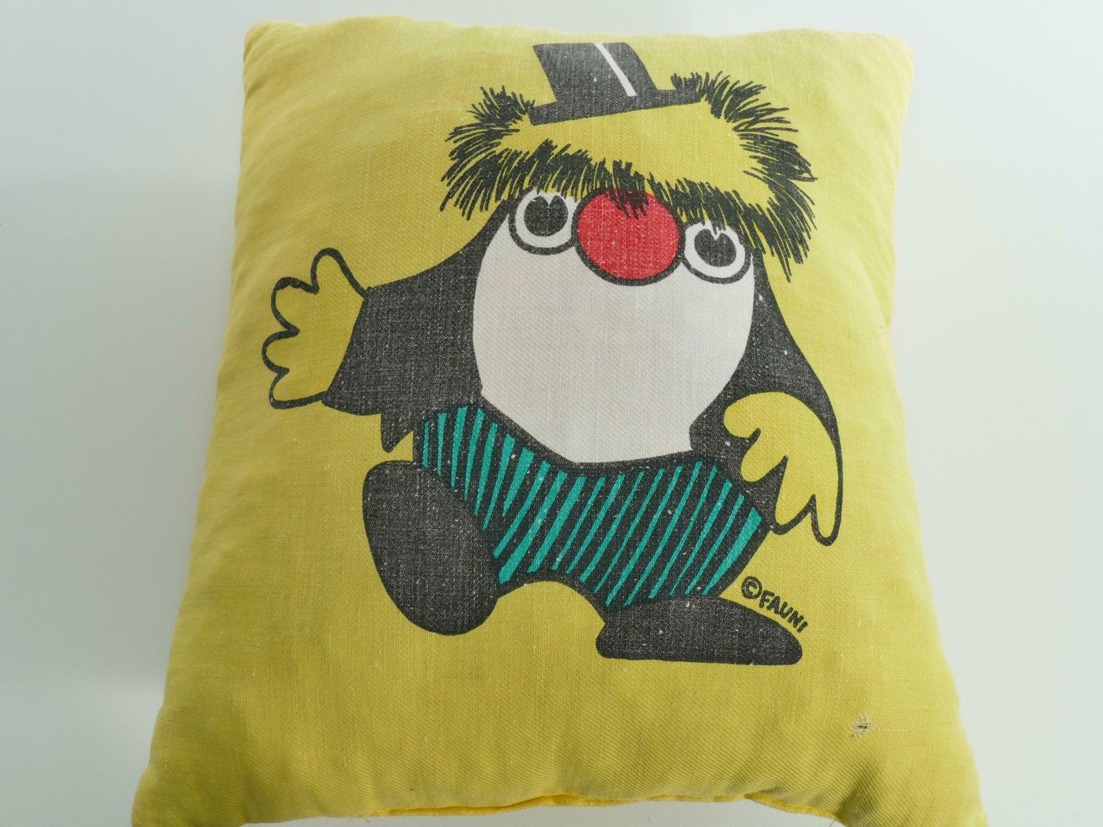 1970’s Atelier Fauni Yellow Pillow Depicting Mr Edward The Business Troll photo furniture