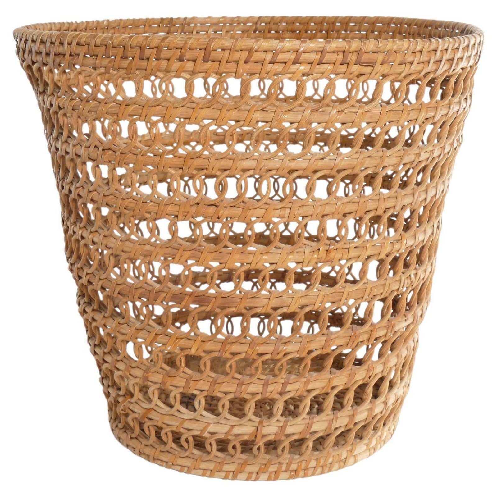 Mid Century Modern Wicker Wastebasket