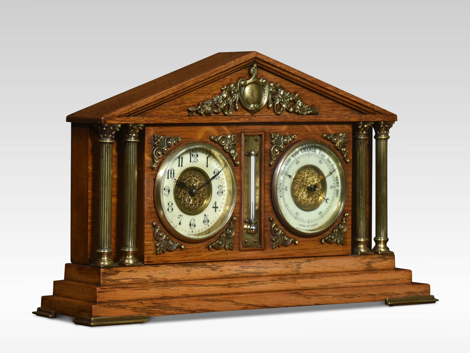 Oak Architectural Desk Clock photo Home Decor