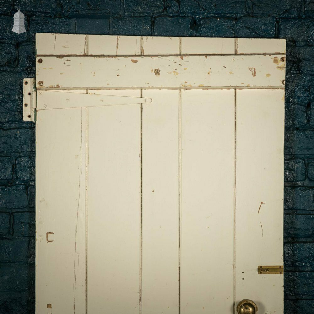 photo for sale Ledged Plank Door, Green Painted Pine