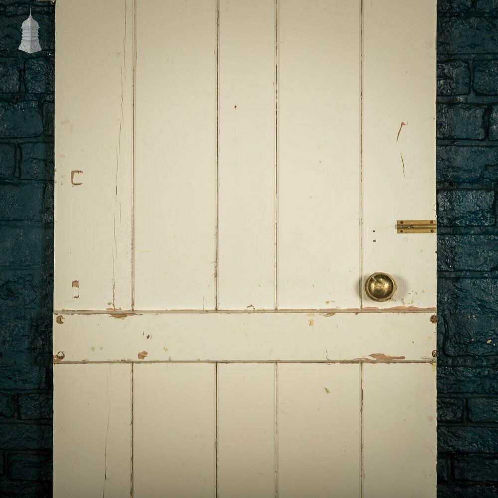 Home Fixtures Ledged Plank Door, Green Painted Pine photo