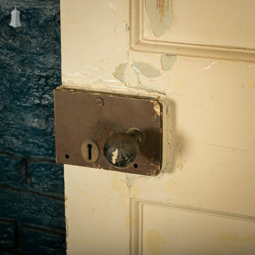 photo buy Pine Panelled Door, 4 Panel Cracked White Paint Finish