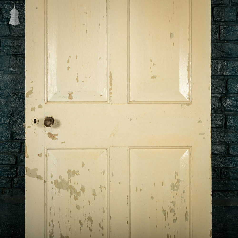 photo for sale Pine Panelled Door, 4 Panel Distressed Paint