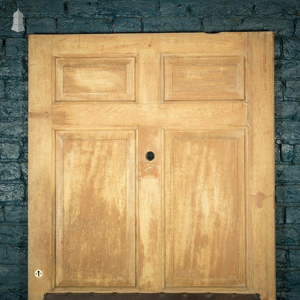 Oak Panelled Door, 8 Raised Panels With Leather Detail photo furniture