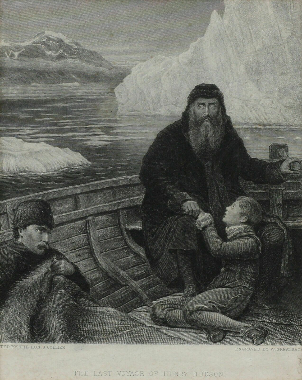 Engraving By William Greatbach. Titled "The Last Voyage Of Henry Hudson.". photo furniture