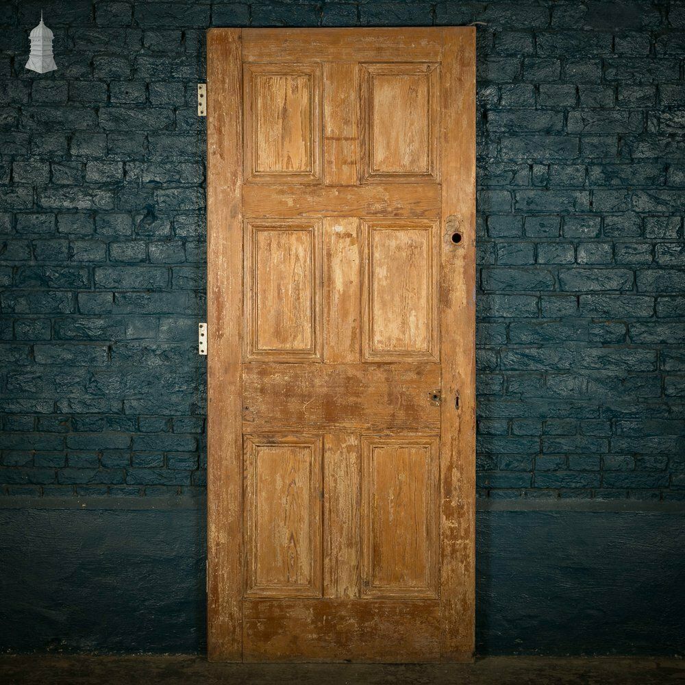 photo furniture Pitch Pine Panelled Door, Victorian Style, 6 Moulded Panel