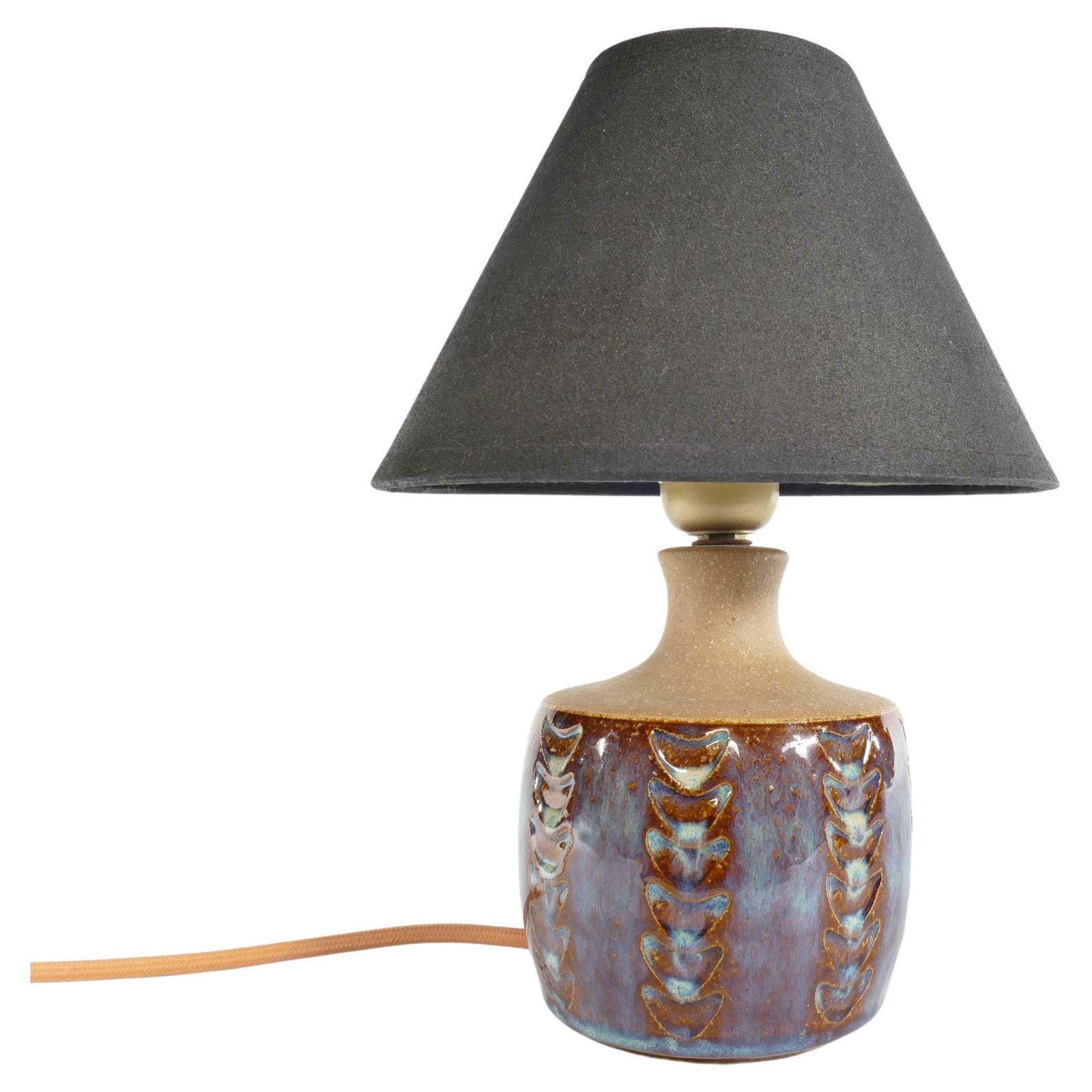 Scandinavian Modern Blue Glazed Stoneware Table Lamp, Søholm Stentøj, 1960s photo furniture