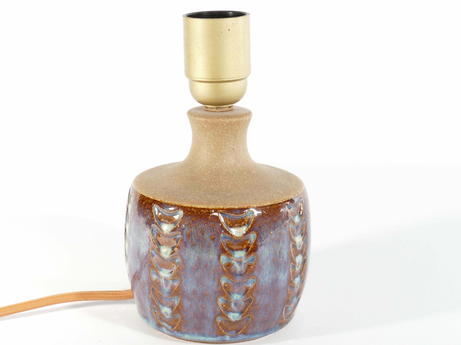 Scandinavian Modern Blue Glazed Stoneware Table Lamp, Søholm Stentøj, 1960s photo vintage
