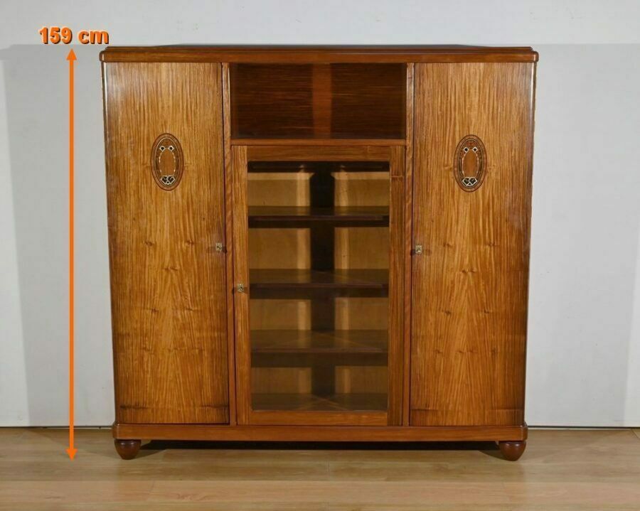 Small Library Cabinet In Blond Mahogany, Art Deco – 1940 photo for sale