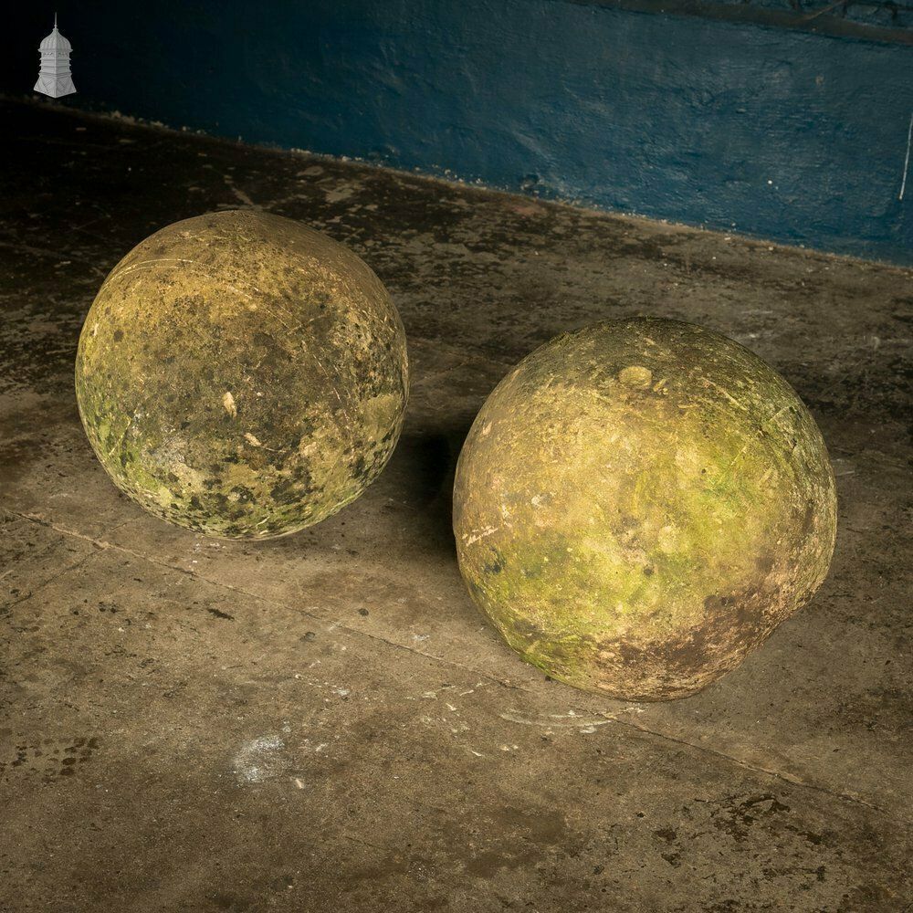 Decorative Stone Balls, Pair Of Large Georgian Stone Garden Spheres photo 3480.0