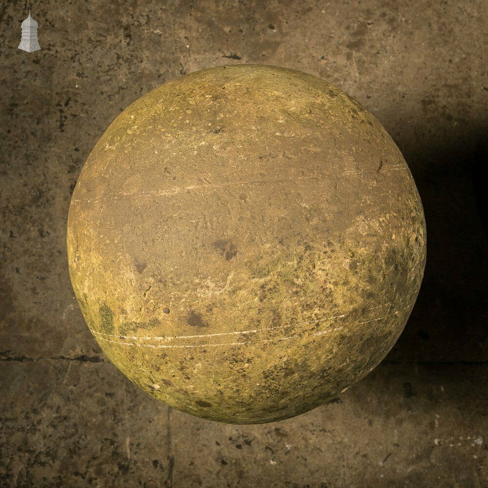 Decorative Stone Balls, Pair Of Large Georgian Stone Garden Spheres photo vinterior