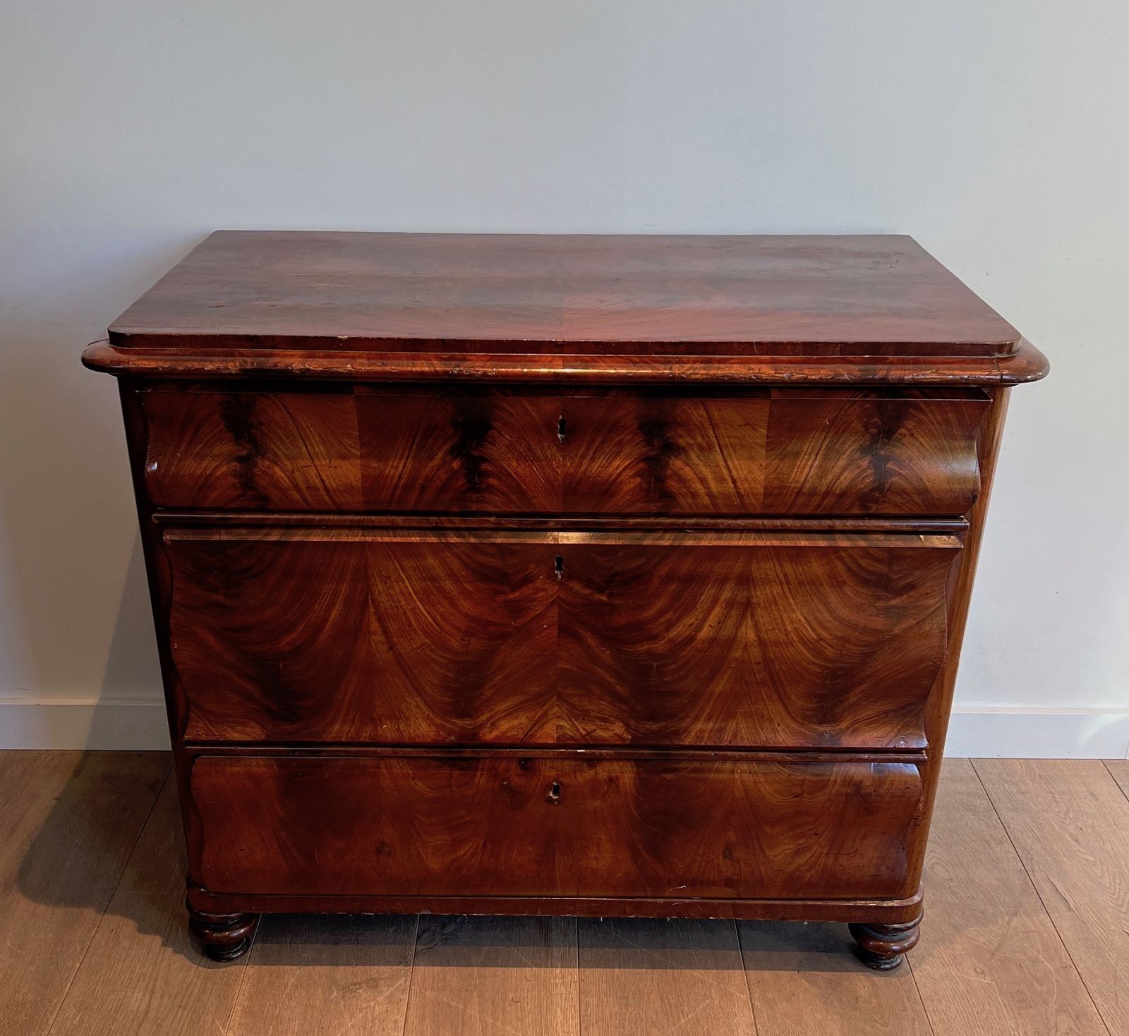 Louis Philippe Chest Of Drawers In Flamed Mahogany photo furniture