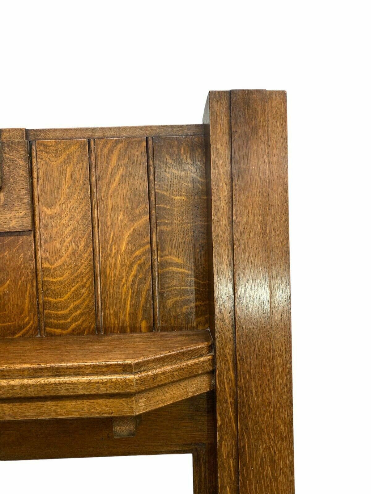Art Deco 20 30s Antique Solid Oak Fire Surround Overmantle Period Fireplace Wood photo vintage