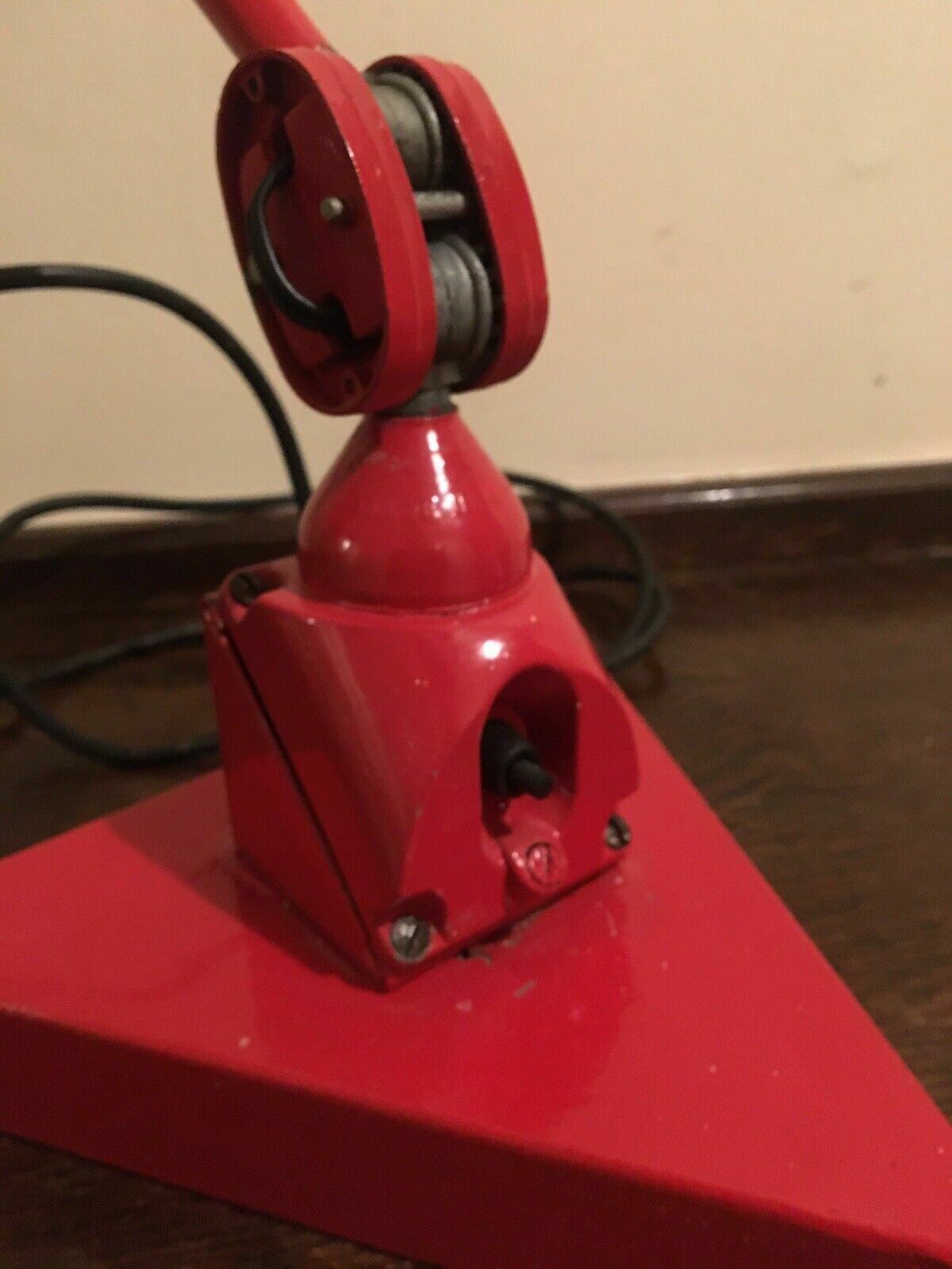 photo for sale Large Red Enamel Machinist Work Lamp Industrial Desk Lamps Early/Mid C20